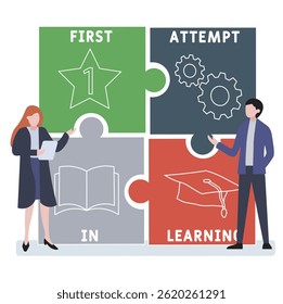 FAIL - First Attempt in Learning acronym. business concept background. vector illustration concept with keywords and icons. lettering illustration with icons for web banner, flyer, landing