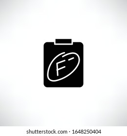 fail grade result, exam or academic result icon vector