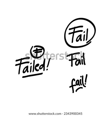 Fail. Grade result F. Hand drawn vector grade in circle .