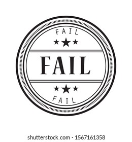 Fail grunge retro black isolated stamp on white background