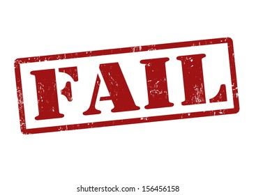 Fail Grunge Rubber Stamp On White, Vector Illustration