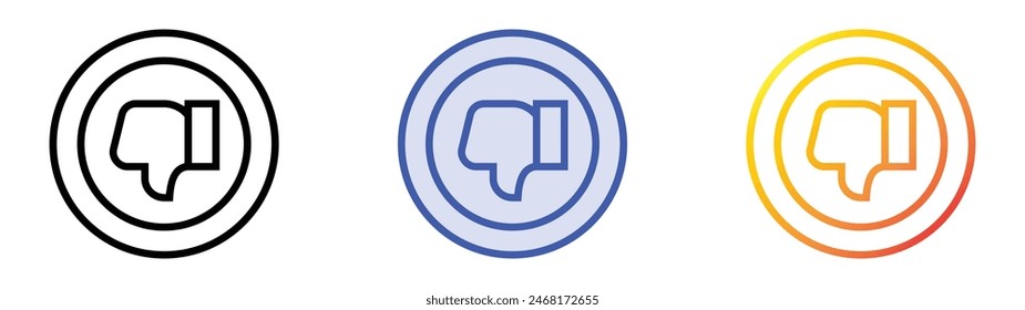 icono de error. Diseño de estilo de relleno lineal, azul y degradado aislado sobre fondo blanco