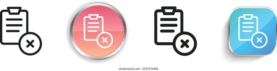 ícone falha. Design fino, linear, regular e estilo botão isolado no fundo branco