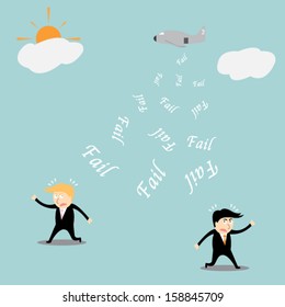 fail investment cartoon concept