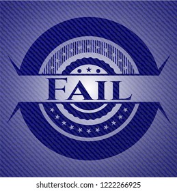 Fail jean or denim emblem or badge background