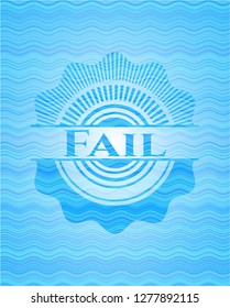 Fail light blue water wave emblem background.
