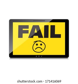 Fail and lost concepts display on High-quality tablet screen.