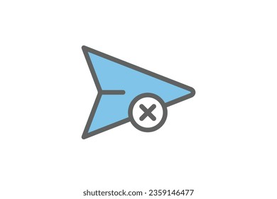 Icono de mensaje de error. Icono relacionado con la comunicación. Adecuado para el diseño de sitios web, aplicación, interfaces de usuario. Estilo de icono de línea plana. Diseño de vector simple editable