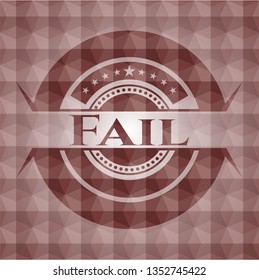 Fail red geometric emblem. Seamless.