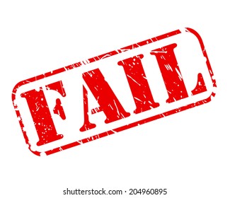 FAIL red stamp text on white