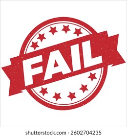 Fail round stamp icon grunge distressed style