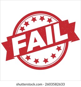 Fail stamp icon grunge distressed style.
