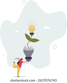Fail to success, aspiration and effort to invent new innovation, learn from mistake or motivation to success.character for design.