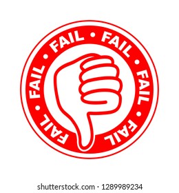 fail thumbs down stamp