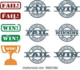 Fail and Win Internet Slang Stamps