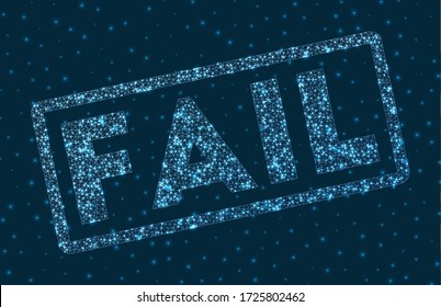 Fail word in digital style. Glowing geometric Fail badge. Charming vector illustration.