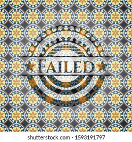 Failed arabesque style emblem. arabic decoration.