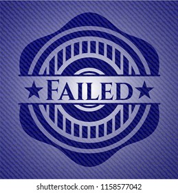 Failed badge with denim texture