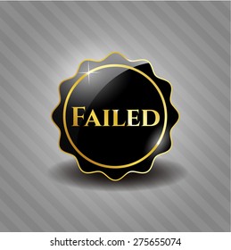 Emblema brillante negro fallido