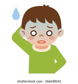 Failed boy is pallor face