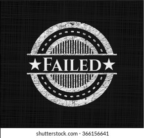 Failed chalk emblem written on a blackboard