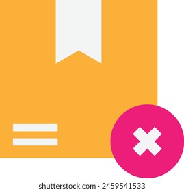Failed Check Package Icon Vector Flat Illustration