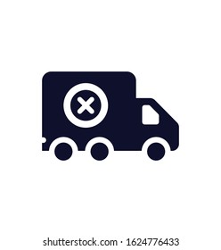 Failed Delivery, Transportation, Truck Icon. Vector Illustration