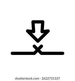 Failed Download Process Symbol Showing Arrow and Connection Break Mark