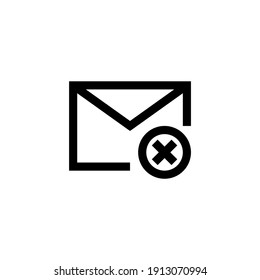 Failed email symbol icon in outline style. Message and email symbols with conditions. Vector