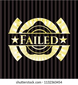 Failed golden emblem or badge