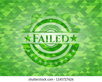 Failed green mosaic emblem
