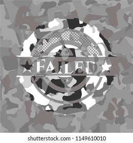 Failed grey camouflaged emblem