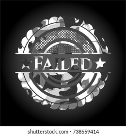 Failed grey camouflaged emblem