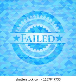 Failed light blue mosaic emblem