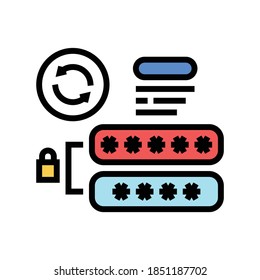 failed password color icon vector. failed password sign. isolated symbol illustration