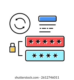 failed password color icon vector. failed password sign. isolated symbol illustration