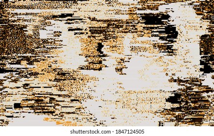 Failed to play a media file. Damaged video feed. Abstract glitch texture. Vector illustration.