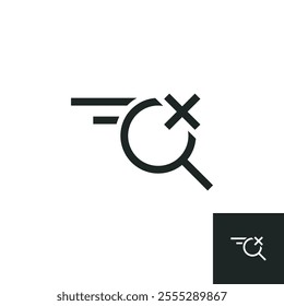 Failed search icon isolated on white background. Vector illustrations are made with vector-based software, not AI generated results.