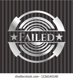 Failed silvery emblem or badge