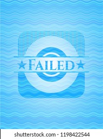 Failed sky blue water emblem background.