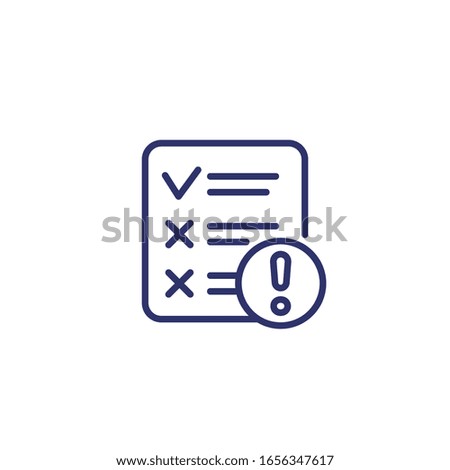 failed test line icon on white
