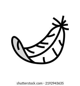 failing feather soft fluffy color icon vector. failing feather soft fluffy sign. isolated symbol illustration