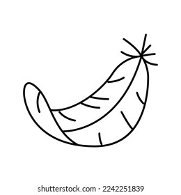 failing feather soft fluffy line icon vector. failing feather soft fluffy sign. isolated contour symbol black illustration