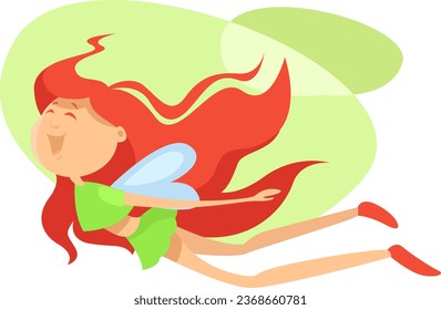 Failry tail girl, illustration, vector on a white background.