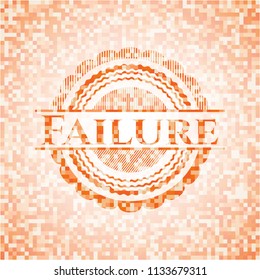 Failure abstract orange mosaic emblem