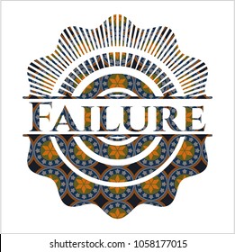    Failure arabesque style emblem. arabic decoration.