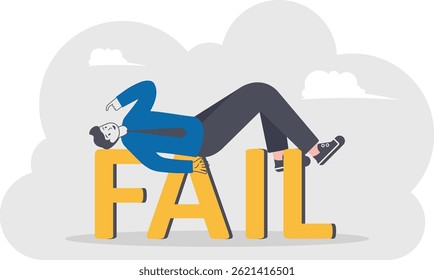 Failure Businessman Kneeling, illustration vector cartoon

