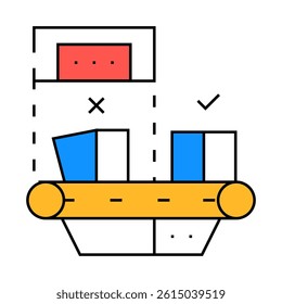 failure checking production line icon vector. failure checking production sign. isolated symbol illustration