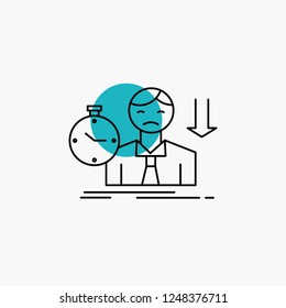 failure, fail, sad, depression, time Line Icon