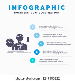 failure, fail, sad, depression, time Infographics Template for Website and Presentation. GLyph Gray icon with Blue infographic style vector illustration.